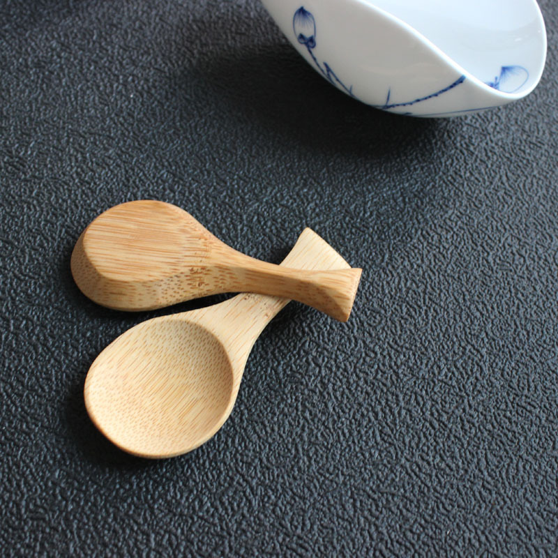Natural Mini Bamboo Spoon Mini Short Handle Tea Spoon Coffee Beans Salt Tea Scoop DH8595