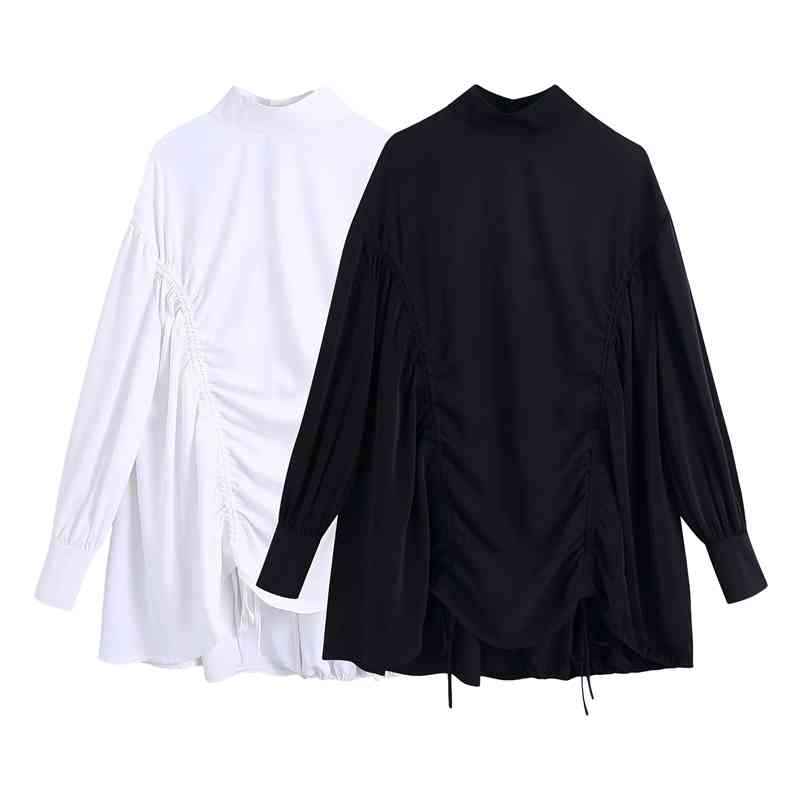 Elegant Women Sweet Solid O-Neck Dress Fashion Ladies Loose Mini Vestidos Streetwear Female Chic Draped Dresses 210430