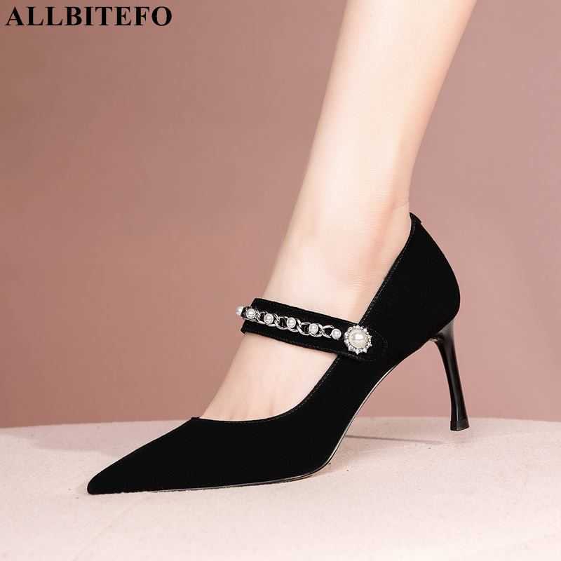ALLBITEFO bead chain design sheepskin suede genuine leather women heels shoes spring fashion high heels club party wedding shoes 210611, As picture
ALLBITEFO bead chain design sheepskin suede genuine leather women heels shoes spring fashion high heels club party wedding shoes 210611, As picture