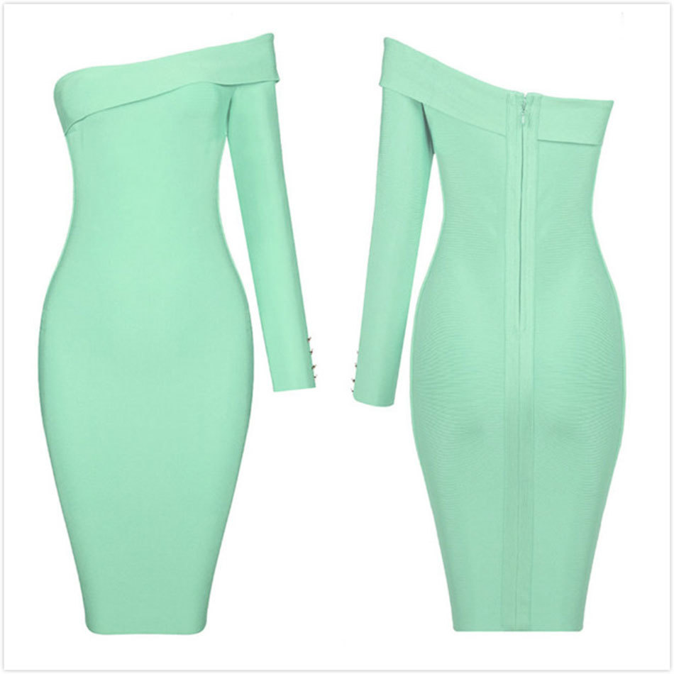 Free Women Sexy Strapless Bandage Dresses Off Shoulder Long Sleeve Bodycon Club Dress Party Vestidos 210524