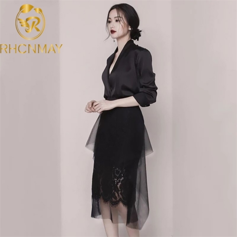 Runway Women 2 Piece Set Dress Spring Sexy Black Deep V Neck Long Coat +Fashion Irregular Lace Patchwork Mesh Skirt Suits 210520, White
Runway Women 2 Piece Set Dress Spring Sexy Black Deep V Neck Long Coat +Fashion Irregular Lace Patchwork Mesh Skirt Suits 210520, White
