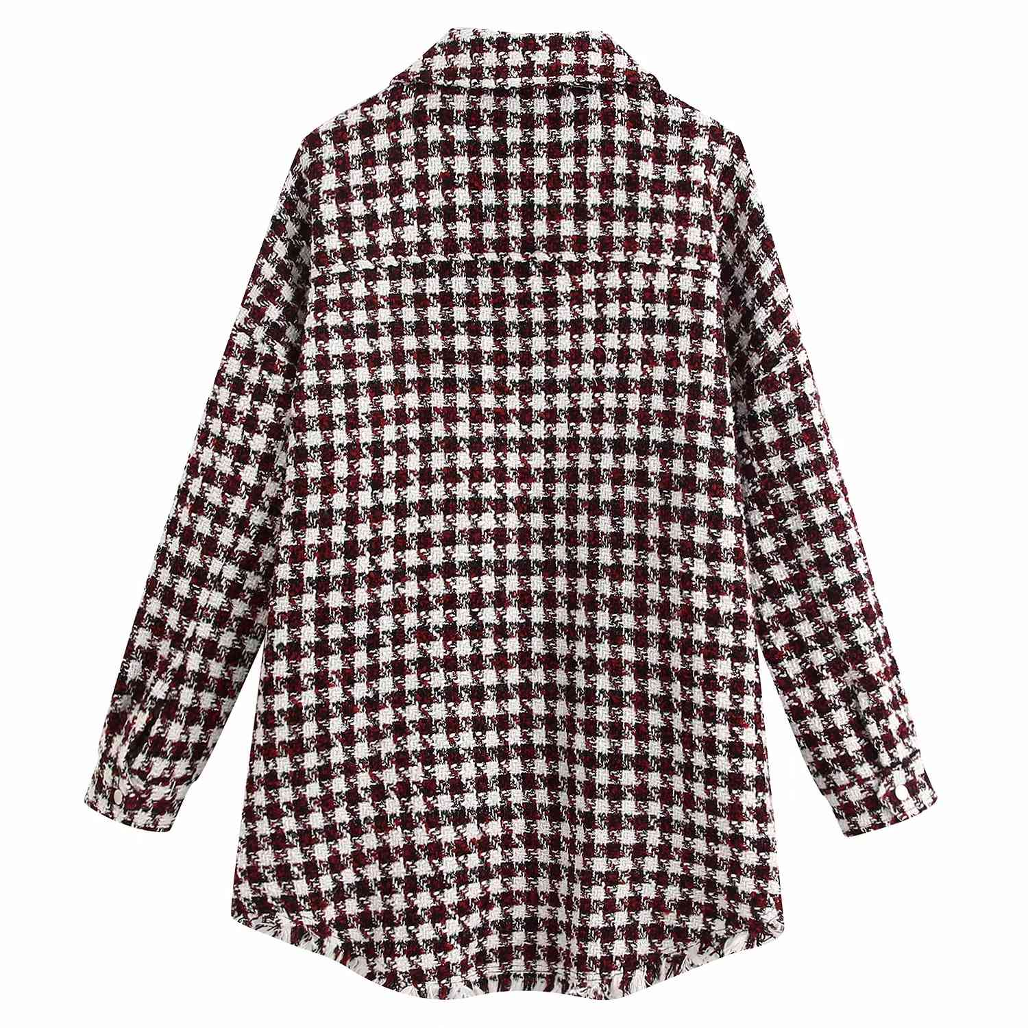 Fashion oversize plaid jacket Women casual tweed coat vintage Long Sleeve office wear long 210521