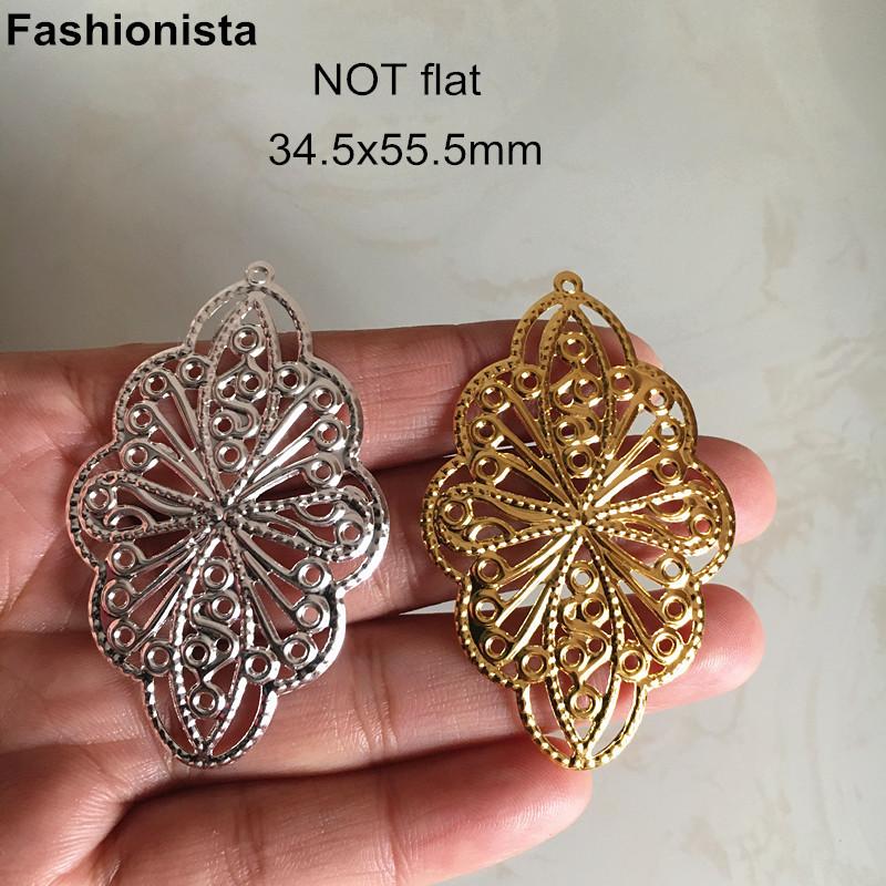 Charms 50 Pcs/5 Pcs Metal Filigree 34.5x55.5mm Oval Flower Shape Stamping Jewel Pendant Gold Silver-color Not Flat -F, Bronze;silver
Charms 50 Pcs/5 Pcs Metal Filigree 34.5x55.5mm Oval Flower Shape Stamping Jewel Pendant Gold Silver-color Not Flat -F, Bronze;silver