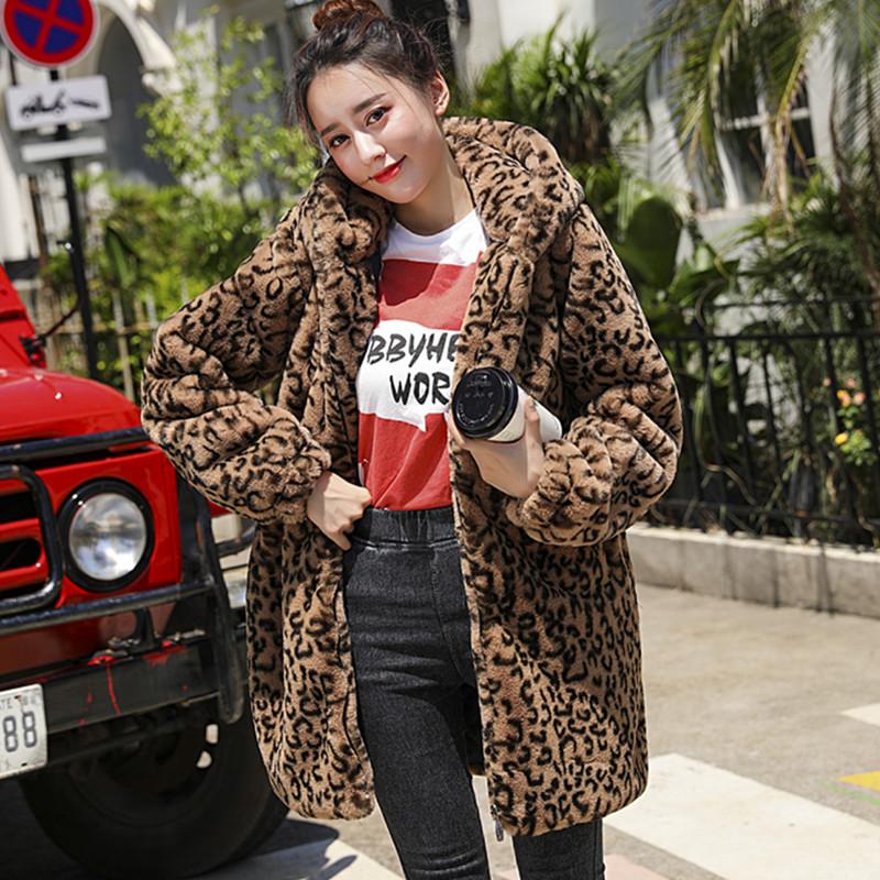 Women's Fur & Faux 2021 Women Winter Medium-length Leopard Print Hooded Coat Female Plush Outerwear, Black
Women's Fur & Faux 2021 Women Winter Medium-length Leopard Print Hooded Coat Female Plush Outerwear, Black