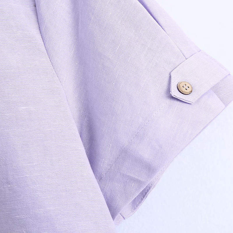 Women Fashion Solid Color Short Smock Blouse Female Single Breasted Kimono Shirt Chic Casual Slim Blusas Tops 210521