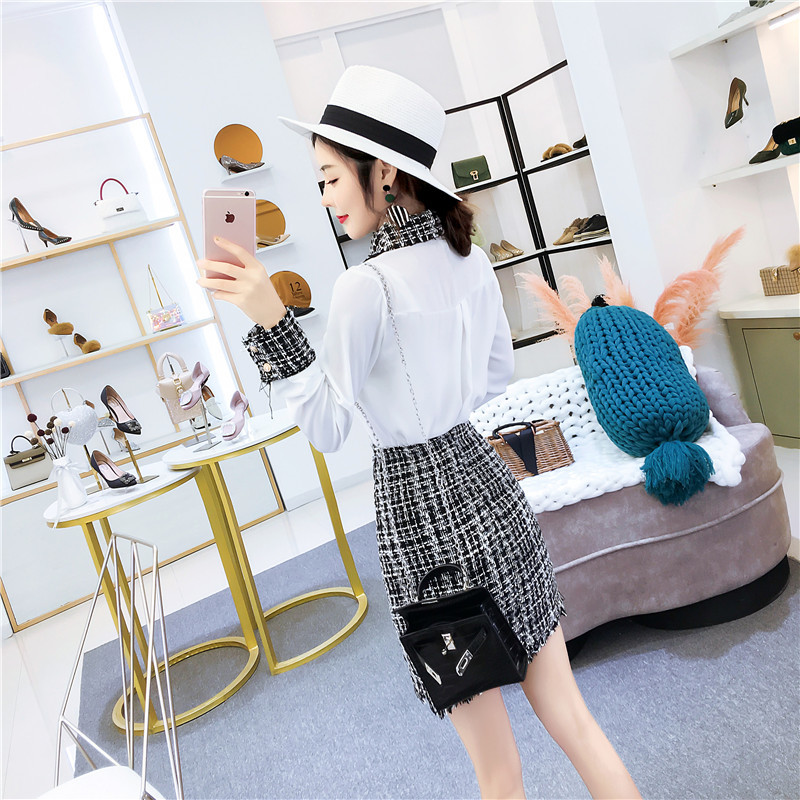 Autumn Women Pink Two-piece Knited Set Girls Elegant Cold Shoulder Bow Sweater And Hight Waist Plaid Skirt Plus Size 2 Pcs Suits 210515