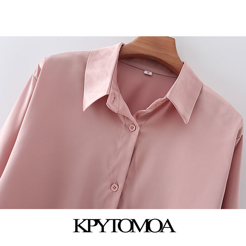 Women Fashion Soft Touch Loose Blouses Long Sleeve Button-up Female Shirts Blusas Chic Tops 210420