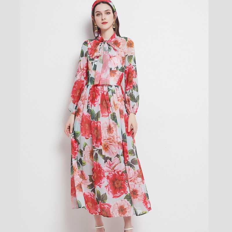 Spring Chiffon Dress Women' Lantern Sleeve Bowtie Collar High Waist Floral Printted Bohemia Pleated Mixi 210526, Photo color
Spring Chiffon Dress Women' Lantern Sleeve Bowtie Collar High Waist Floral Printted Bohemia Pleated Mixi 210526, Photo color