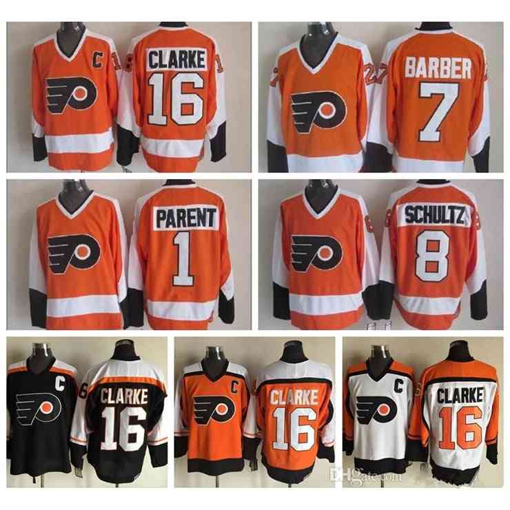 3740Men 16 Bobby Clarke Jersey Philadelphia Flyers Vintage 1 Bernie Parent 7 Bill Barber 8 Dave Schultz Stitched Hockey White Black
3740Men 16 Bobby Clarke Jersey Philadelphia Flyers Vintage 1 Bernie Parent 7 Bill Barber 8 Dave Schultz Stitched Hockey White Black