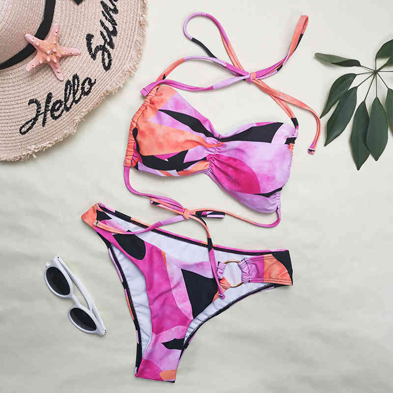 Sexy Print Bandeau Bikini High Waisted Swimwear Women Push Up Bathing Suit Cut Beach Wear Brazilian Biquini 210520, Pink purple
Sexy Print Bandeau Bikini High Waisted Swimwear Women Push Up Bathing Suit Cut Beach Wear Brazilian Biquini 210520, Pink purple