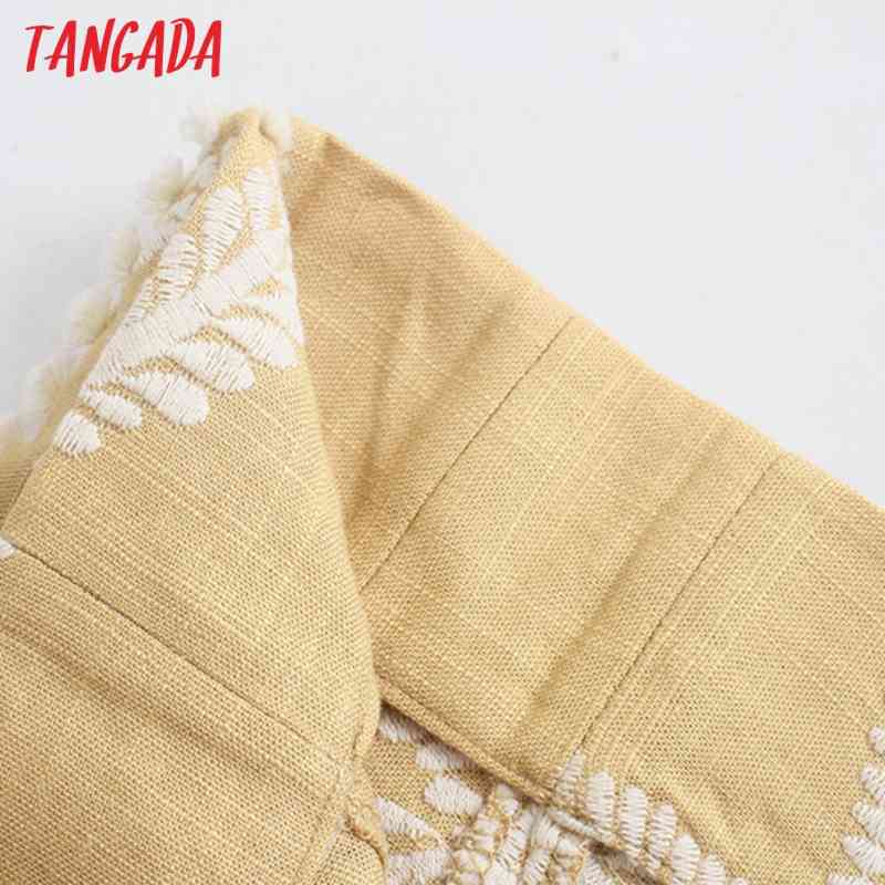 Women Embroidery Midi Skirt Faldas Mujer Vintage Zipper High Street Ladies Chic Mid Calf Skirts JE08 210416