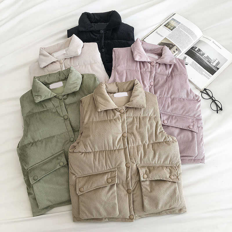 Women Vintage Corduroy Parkas Fashion Autumn Winter Sleeveless Vest Jacket Female Single-breasted Korean Short Coat 210602, Pink
Women Vintage Corduroy Parkas Fashion Autumn Winter Sleeveless Vest Jacket Female Single-breasted Korean Short Coat 210602, Pink