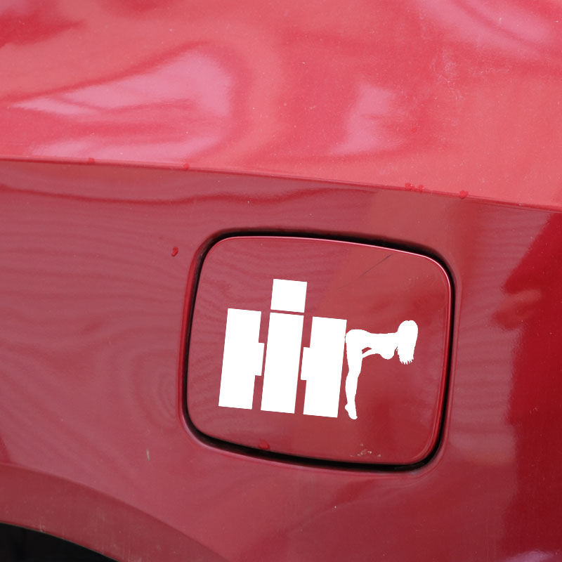 17.2CM*11.8CM Fashion Reflective Vinyl IH Girl Car Window Sticker Decal Black Silver Graphical