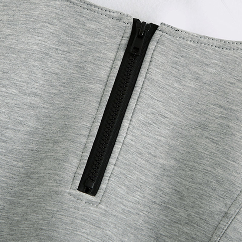 Loose Batwing Sleeve Gray Sweatshirt Women O Neck Pleated Cropped Tops Back Zipper Chic Pullover Hoodies Female Summer 210414