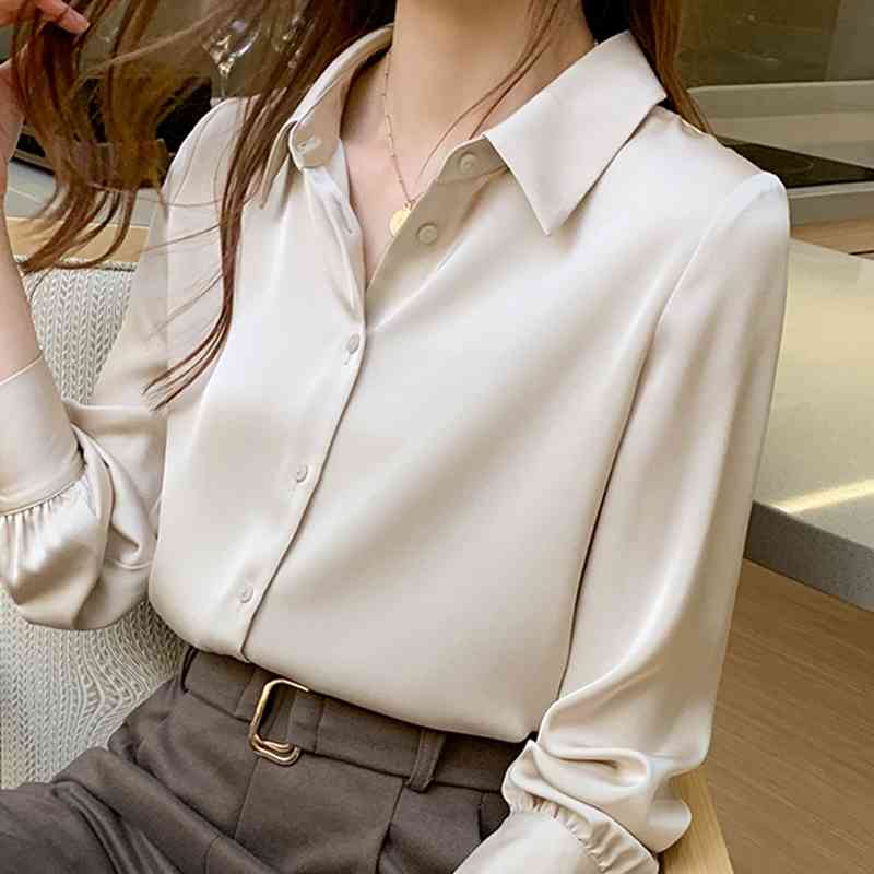 Blouse Women Long Sleeve Chiffon Blouse Shirt Tops For Women Turn Down Collar Office Lady Blouse Women Clothing Blusa D952 210602, Champagne
Blouse Women Long Sleeve Chiffon Blouse Shirt Tops For Women Turn Down Collar Office Lady Blouse Women Clothing Blusa D952 210602, Champagne