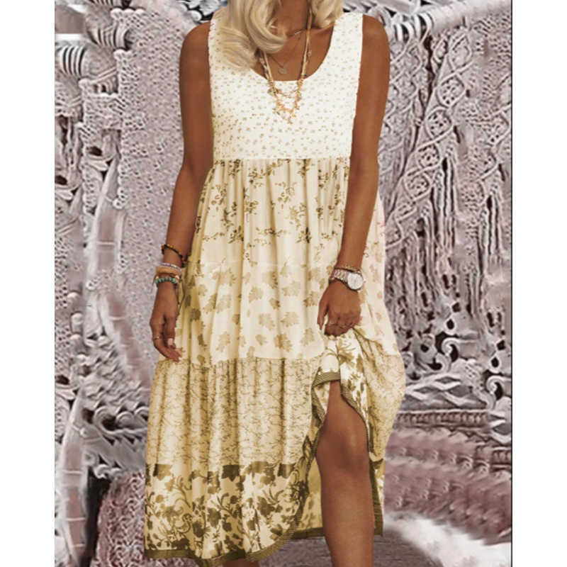 Women's Summer Sling Solid Color Dress U-neck Pink Cotton Loose Casual Mid-length Strawberry Vestido De Mujer 210623