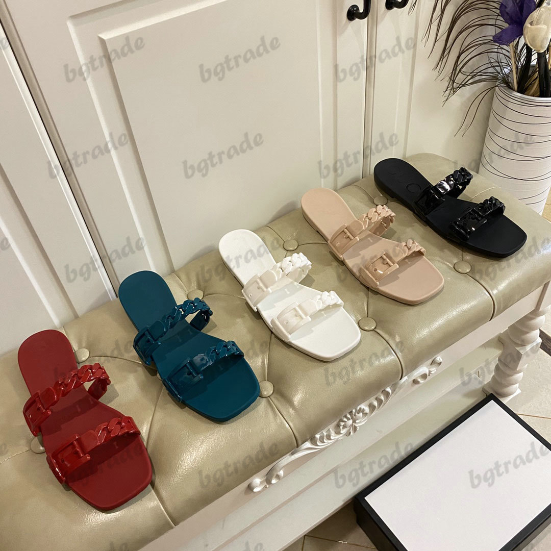 Designer Rubber Jelly Slipper Teena Chain Strap Slide Sandal Luxury Chain Slippers Womens Summer Flat Open toe Slip-on Horsebit motif Beach Flip Flops
Designer Rubber Jelly Slipper Teena Chain Strap Slide Sandal Luxury Chain Slippers Womens Summer Flat Open toe Slip-on Horsebit motif Beach Flip Flops