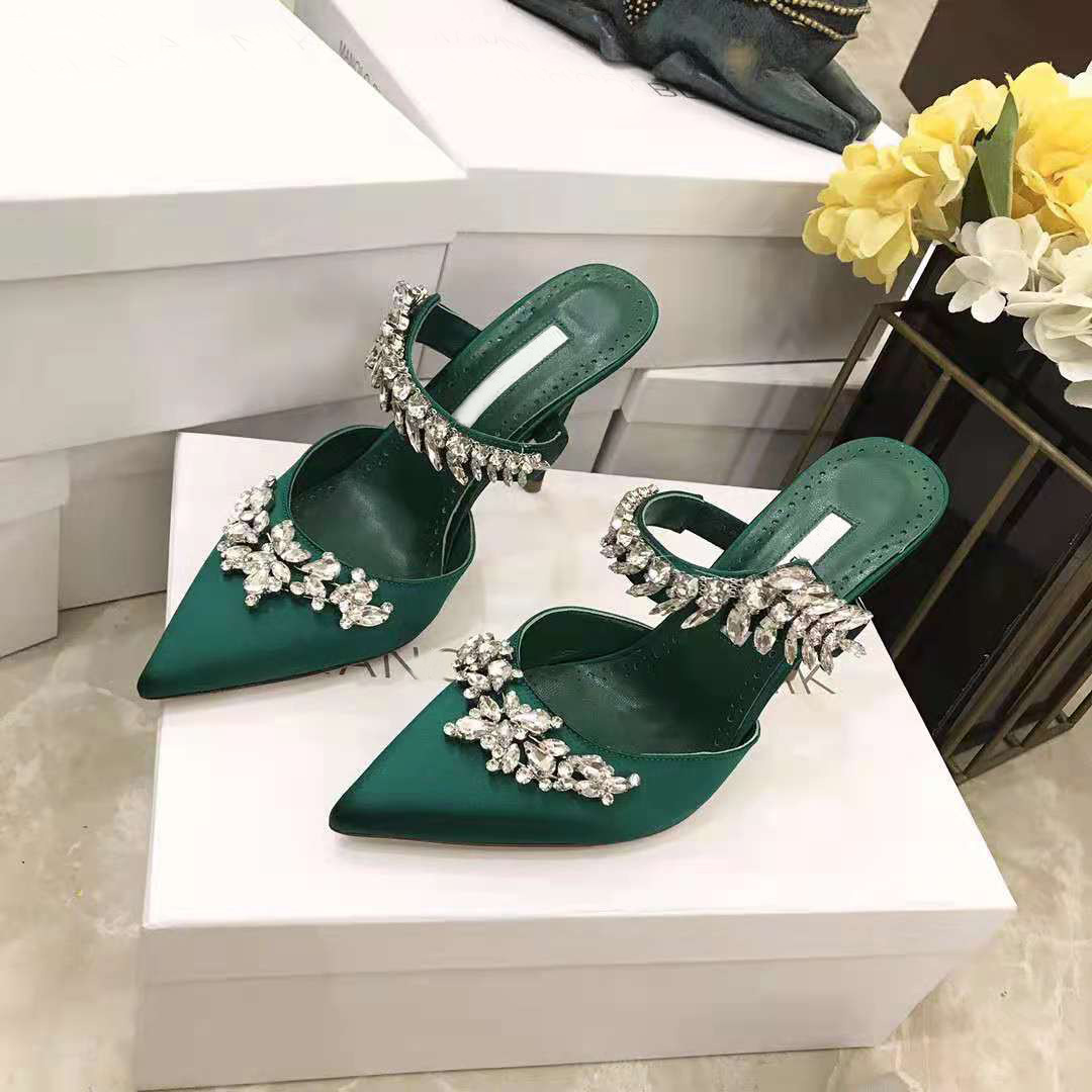 Italy Shoes Fashion Pumps Lurum Green Satin Crystal Embellished Mules Wedding Party 90mm Heel Jewel Leaf
Italy Shoes Fashion Pumps Lurum Green Satin Crystal Embellished Mules Wedding Party 90mm Heel Jewel Leaf