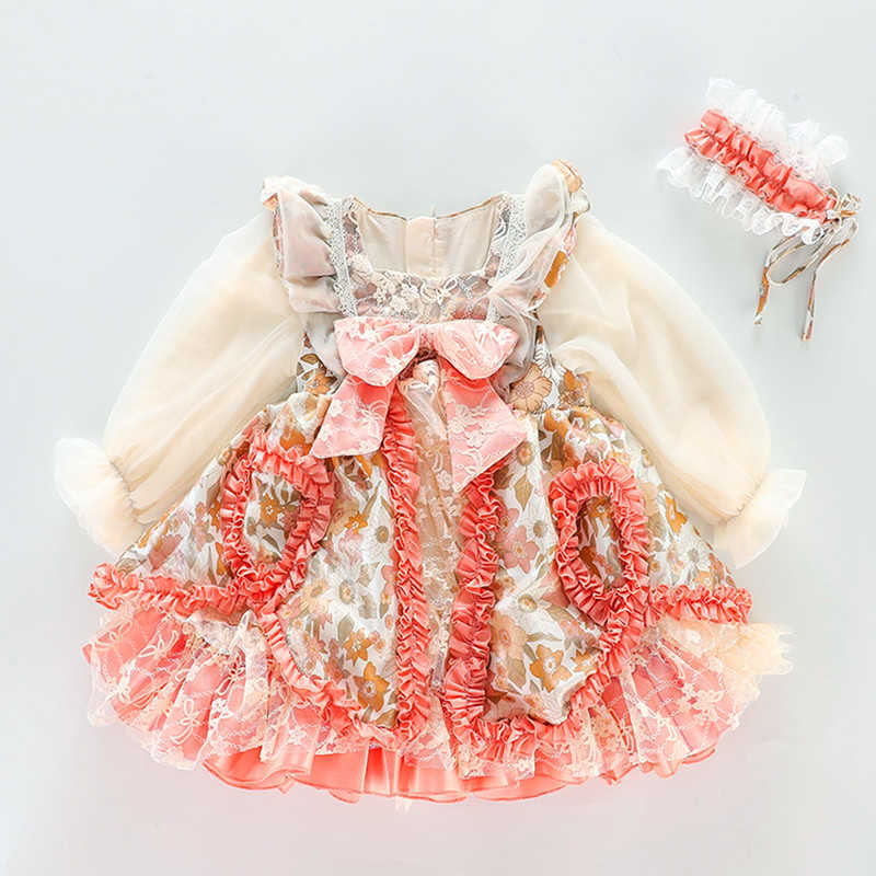 Vinage Kids Girls Spanish Lotia Dresses with Headwear Children Long Sleeve Spain Tulle Ball Gowns Cotton Liner Clothes 210615, Pink
Vinage Kids Girls Spanish Lotia Dresses with Headwear Children Long Sleeve Spain Tulle Ball Gowns Cotton Liner Clothes 210615, Pink