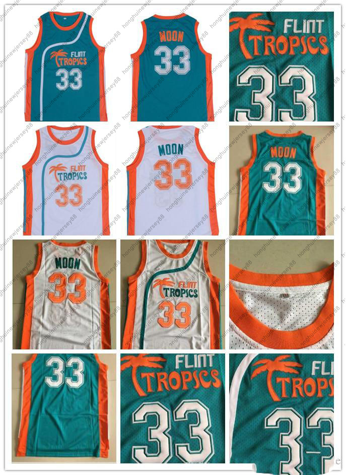 Flint Tropics Movie Edition #33 Jackie MOON Embroidered Basketball Jersey Stitched White Green Orange
Flint Tropics Movie Edition #33 Jackie MOON Embroidered Basketball Jersey Stitched White Green Orange