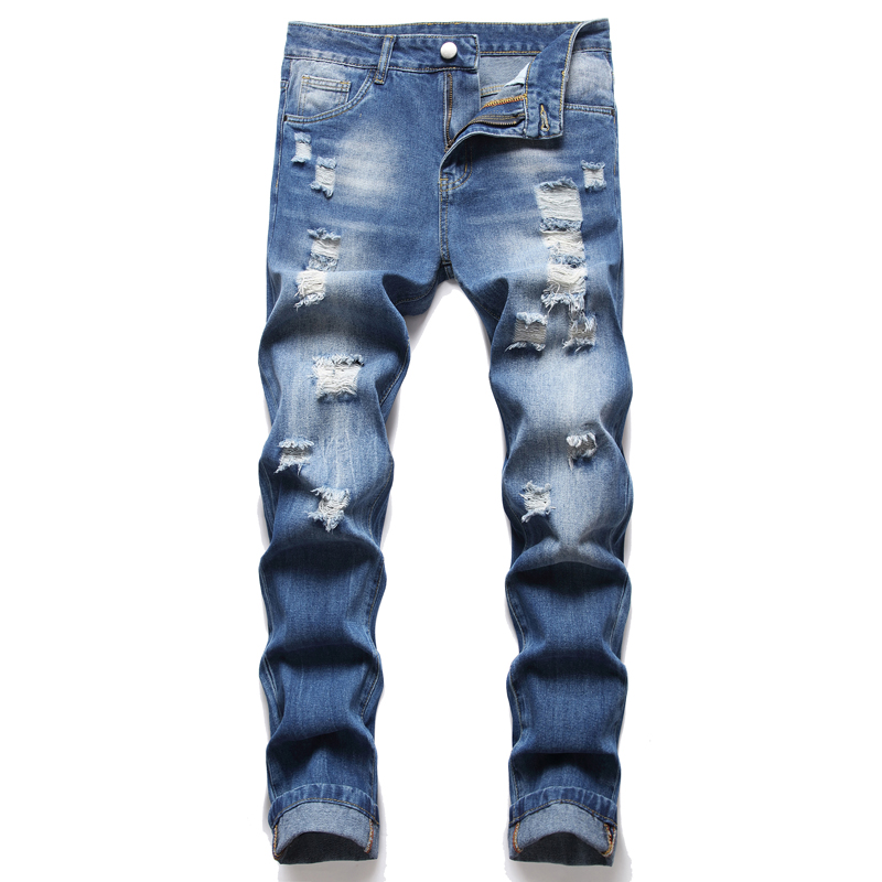 Men's Straight Leg Slim Fit Jeans Fashion Hole Biker Casual Denim Pants Big Size Motocycle Hip Hop Trousers For Male BY201, 208
Men's Straight Leg Slim Fit Jeans Fashion Hole Biker Casual Denim Pants Big Size Motocycle Hip Hop Trousers For Male BY201, 208