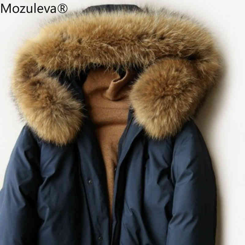 Auutmn Covered Button 90 White Goose Down Long Winter Jacket and for Puffer Coat Women 210416