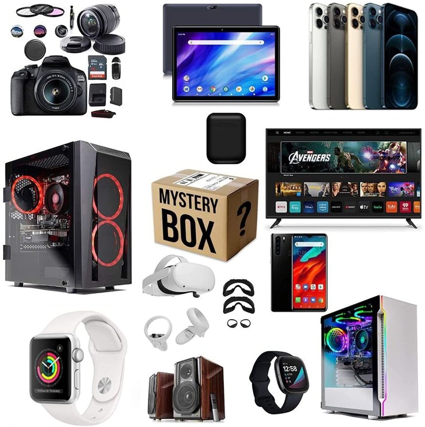 Mystery Box Electronics, Boxes Random, Birthday Surprise favors , Lucky for Adults Gift, Such As Drones, Smart Watches-Y
Mystery Box Electronics, Boxes Random, Birthday Surprise favors , Lucky for Adults Gift, Such As Drones, Smart Watches-Y
