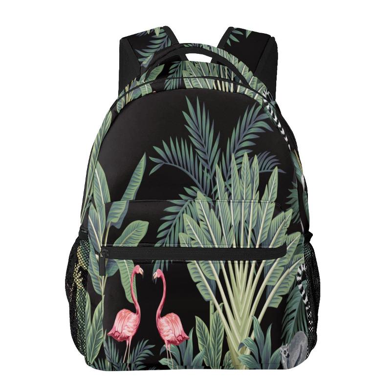 Backpack Tropical Vintage Wild Animals Birds Palm Tree Fashion Boys Girls School Bag For Teenager Student Book, Black 
Backpack Tropical Vintage Wild Animals Birds Palm Tree Fashion Boys Girls School Bag For Teenager Student Book, Black