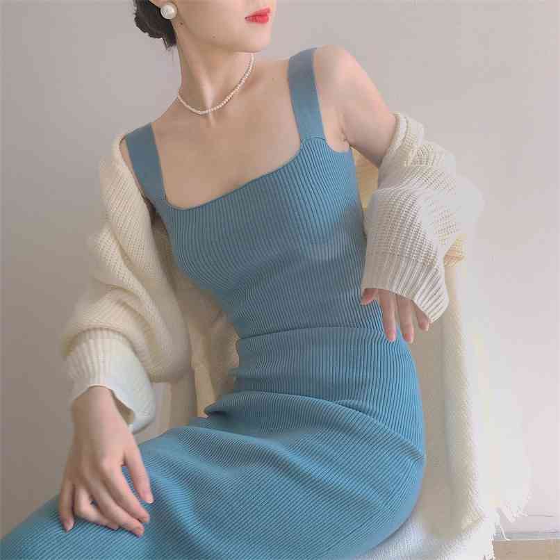 High quality Suspender Vest Knitted Dress Women Spring Fall Office Ladies Elegant Slim Bodycon Split Knitting Clothing 210602, Khaki
High quality Suspender Vest Knitted Dress Women Spring Fall Office Ladies Elegant Slim Bodycon Split Knitting Clothing 210602, Khaki