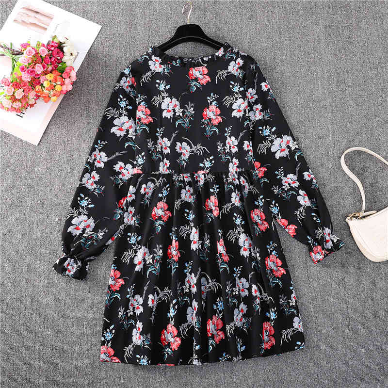 Elegant Women's Spring Autumn Fashion Floral Dress Casual Ladies Full Sleeve High Waist Loose Print Chic 210520, Black
Elegant Women's Spring Autumn Fashion Floral Dress Casual Ladies Full Sleeve High Waist Loose Print Chic 210520, Black