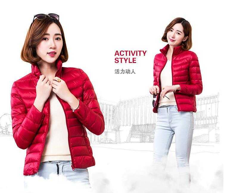 Autumn Winter jacket women Fashion Thin and light Down jacket women Short coat Casual Standing collar Cotton parka Coats Female 210819