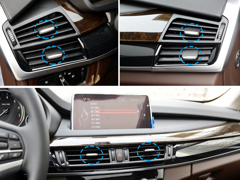 Air Vent Clips Tabs Chrome-Plated Trim Upgraded Front Row Auto Parts Airs Conditioning Vents Outlet Tab Clip For BMW X5 F15 X6 F16