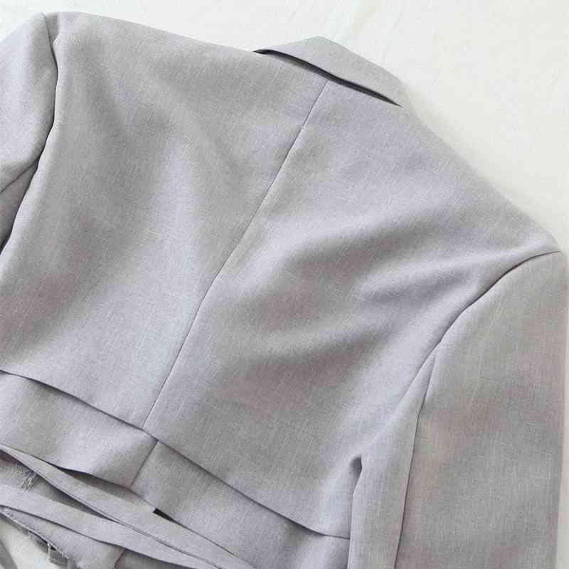 PUWD Cool Women V Neck High Waist Jacket Spring-autumn Fashion Ladies Street Korean Style Female Short Blazer Coat 210430