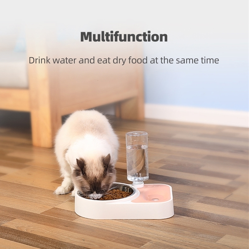 Multi-use Dog Cats Automatic Bowl Anti Wet Mouth Pet Bowl Cat Water Drinking Bottle Foods Feeder Stainless Steel Dispenser