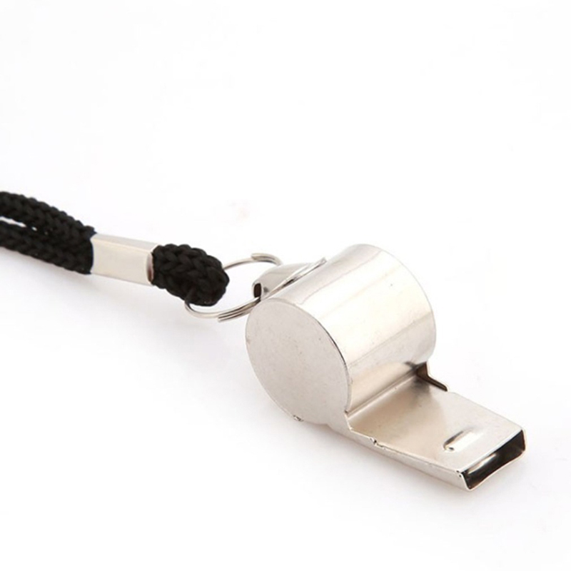 Stainless Steel Whistle Party Favor Outdoor Survival Whistle With Lanyard Competition Training Supplies