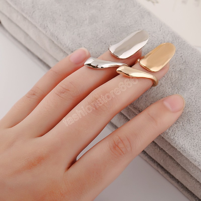 Fashion False Nails Alloy Metal Finger Rings Women Ring Jewelry Cool Fingertip Finger Nail Ring Charm Party Ornament