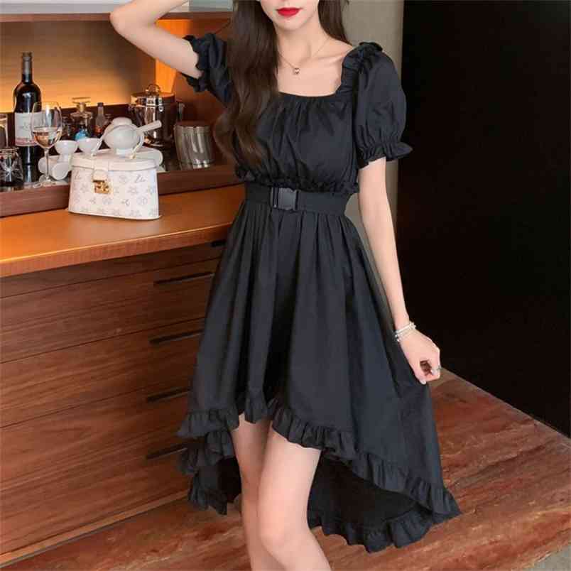 Women Black Party Dress Elegant Square Collar Casual Irregular Ruffles Chic Fashion 210519, White
Women Black Party Dress Elegant Square Collar Casual Irregular Ruffles Chic Fashion 210519, White