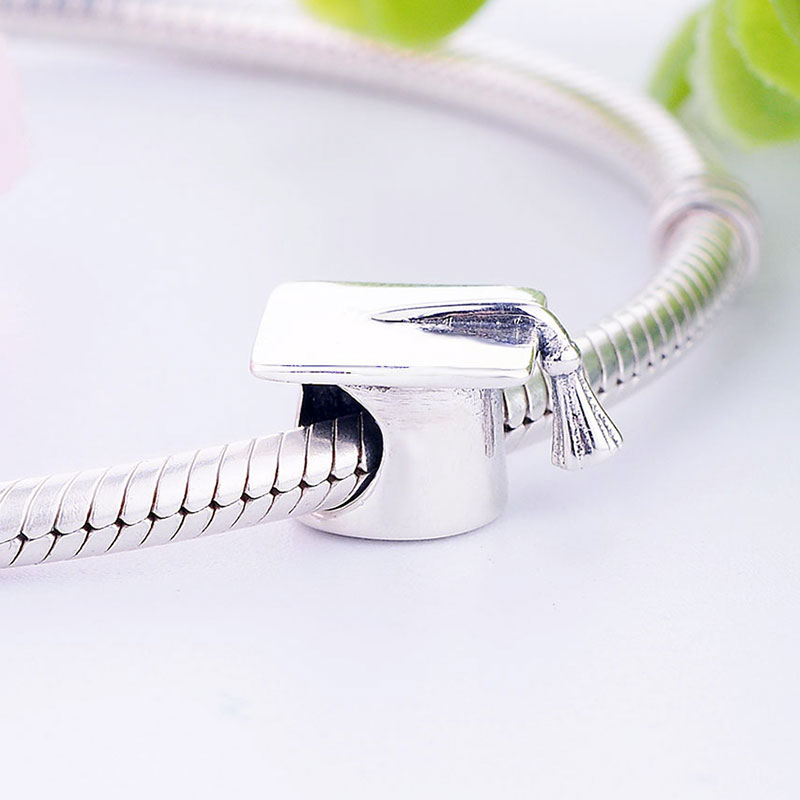 Fit Original Brand Charms Bracelet 925 Sterling Silver Doctoral Hat Beads For Making Berloque Student Gift Celebrate Graduation