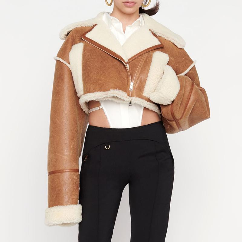 Women's Jackets Women Autumn And Winter High Quality Clothes Short Coat Fashion Stitching Loose Motorcycle Streetwear Jacket Top Trend, Black;brown
Women's Jackets Women Autumn And Winter High Quality Clothes Short Coat Fashion Stitching Loose Motorcycle Streetwear Jacket Top Trend, Black;brown
