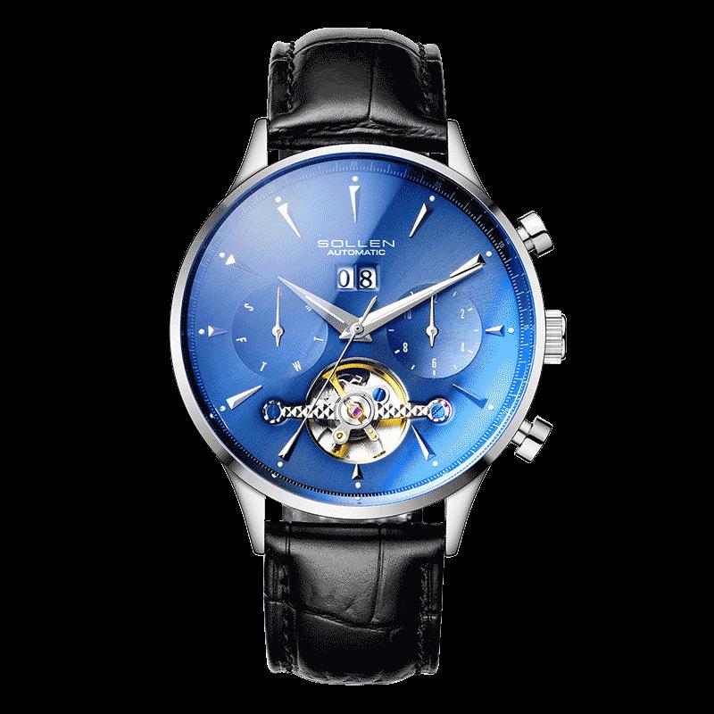 Wristwatches Fashion Luxury Tourbillon Watches Men's Hollow Mechanical Watch Calendar Trend Business Luminous SL308, Rose gold black face
Wristwatches Fashion Luxury Tourbillon Watches Men's Hollow Mechanical Watch Calendar Trend Business Luminous SL308, Rose gold black face