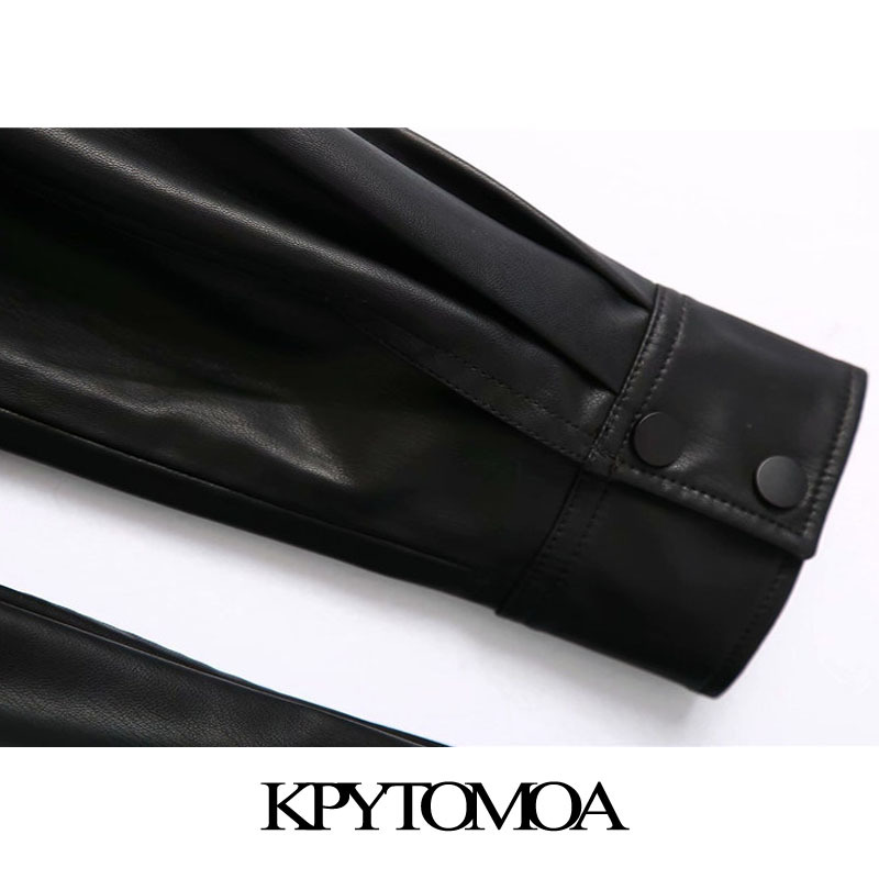 Women Fashion With Belt Tassel Faux Leather Jacket Coat Vintage Long Sleeve Snap-button Female Outerwear Chic Tops 210416