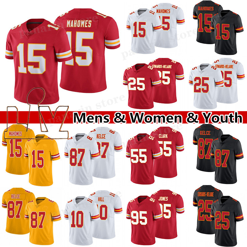 15 Patrick Mahomes 25 Clyde Edwards-Helaire 87 Travis Kelce Football Jersey 10 Tyreek Hill 95 Chris Jones 32 Tyrann Mathieu 55 Frank Clark M, Black;red
15 Patrick Mahomes 25 Clyde Edwards-Helaire 87 Travis Kelce Football Jersey 10 Tyreek Hill 95 Chris Jones 32 Tyrann Mathieu 55 Frank Clark M, Black;red