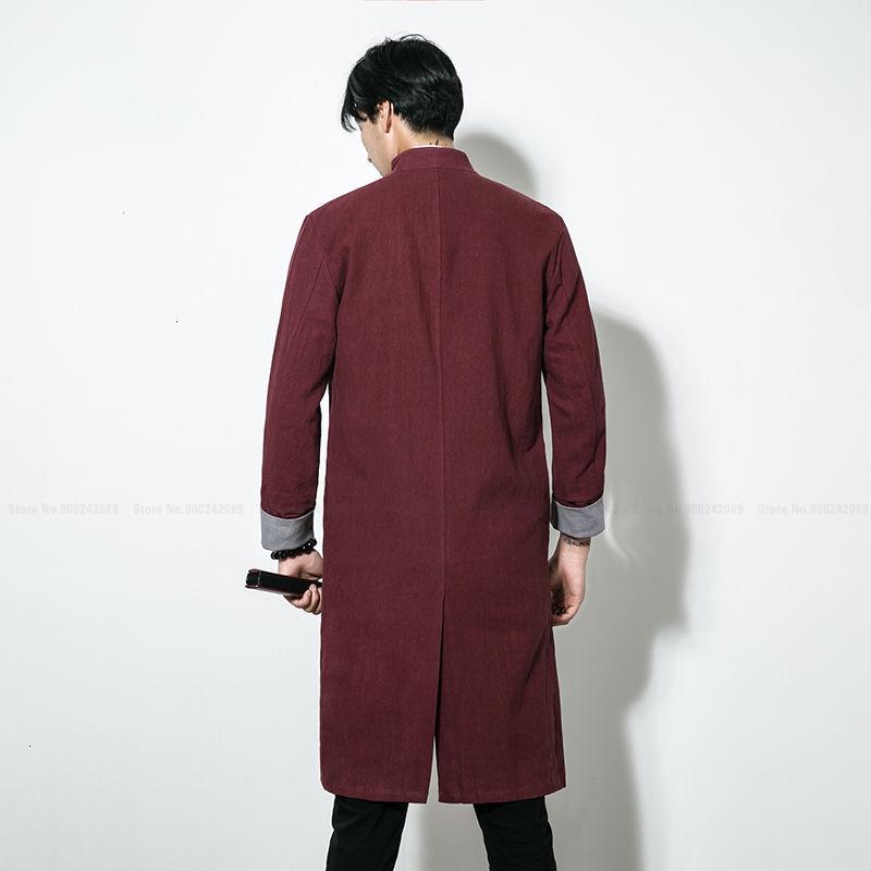 Ethnic Clothing Asian Traditional Tops Men Chinese Style Embroidered Jackets 2021 Autumn Cotton Linen Long Robe Women Zen Hanfu Tang Suit Co