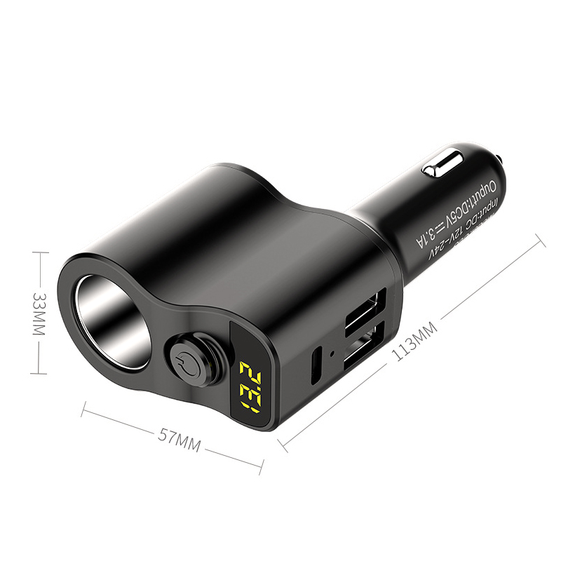 80W Splitter Car Charger Power Adapter Lighter for Phone Gadgets Fast Charging