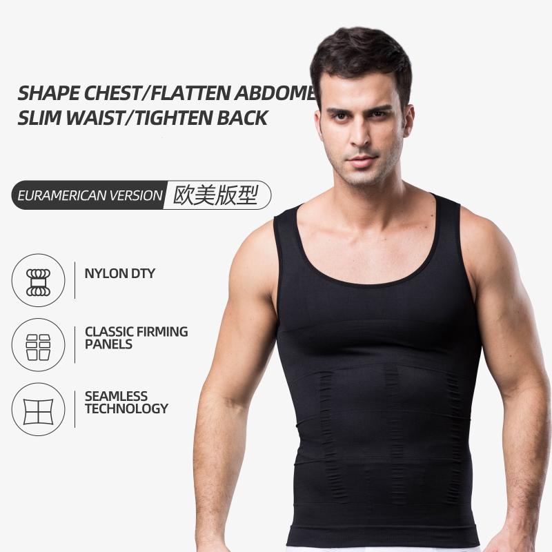 HaleyChan Men&#039;s Seamless Classic Firming Panels Compression Vest Corset Shirt Men Body Shaper Sweat Shirts Fajas Para Hombre Shapers от DHgate WW