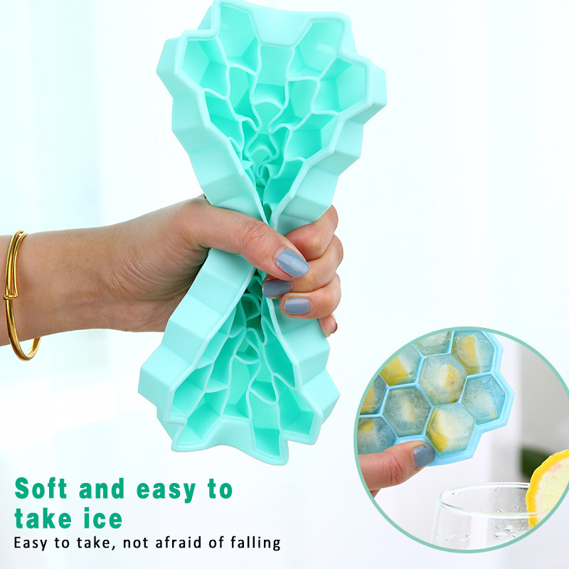 1Pcs With Cover/no Cover Honeycomb Shape Ice Cube Mold for Summer Multi Purpose Whiskey Cocktail Kitchen Tools Reusable