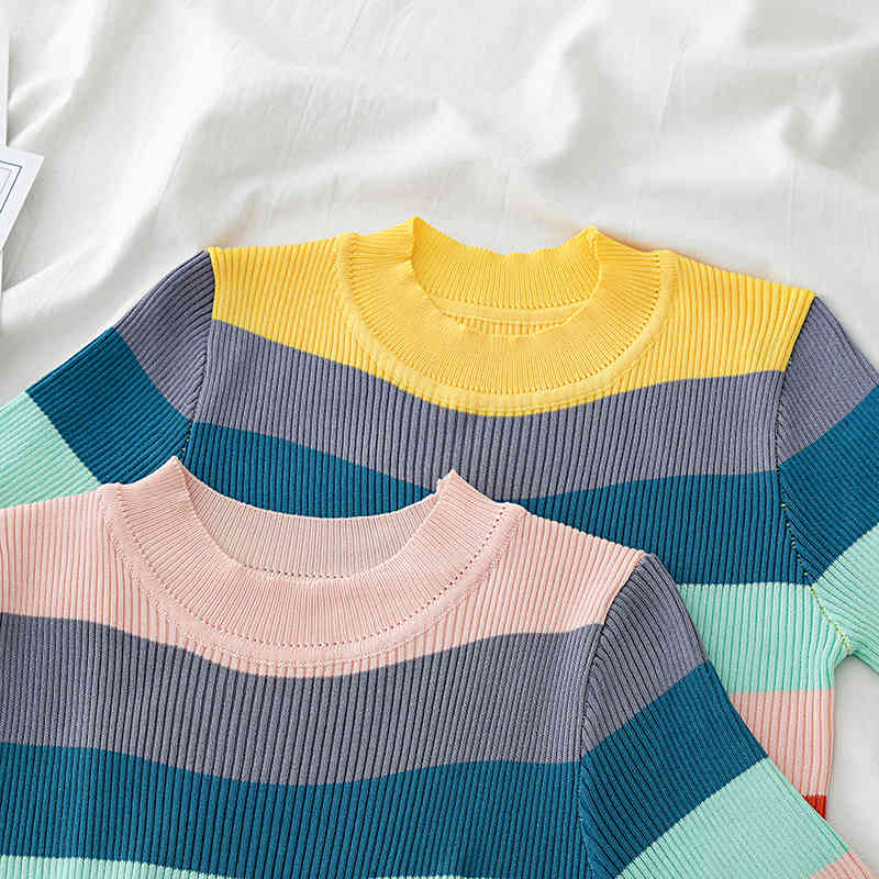 HELIAR Plain Tee Women Knitted Strips O-Neck T-shirts Women Summer Short Sleeve Casual Street Outwear Crop TEES For Women Tops 210406