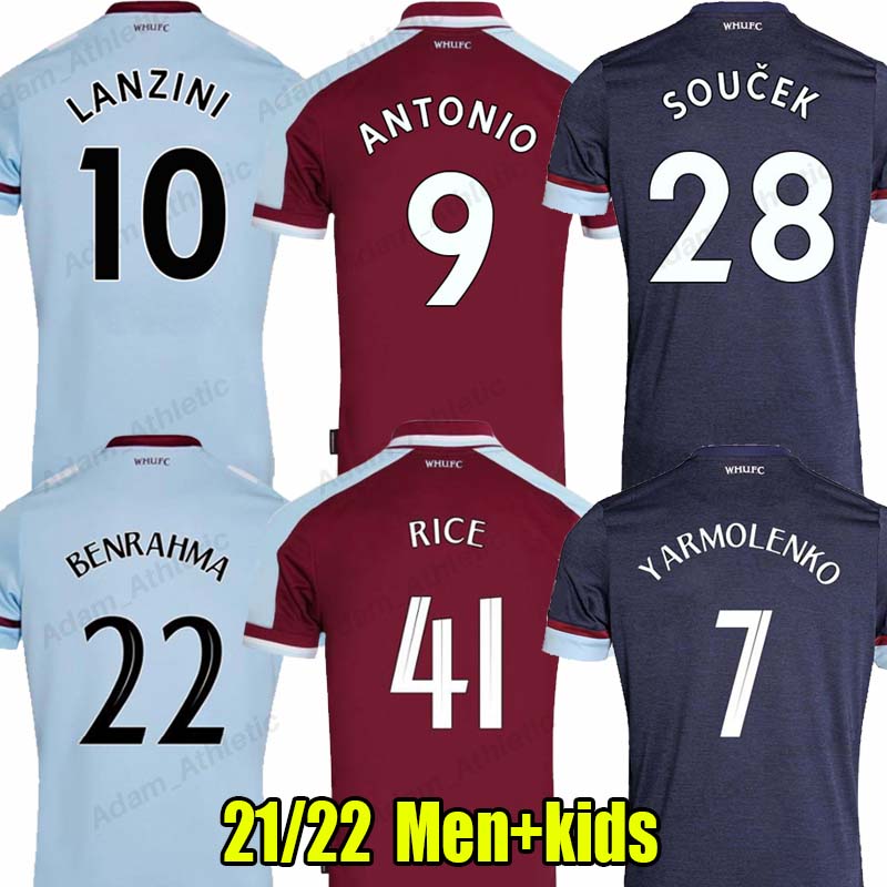 WHU soccer jerseys RICE Home away men kids kit 2021/22 West Iron BENRAHMA YARMOLENKO LANZINI football jersey SOUCEK FORNALS ANTONIO VLASIC B, Black;yellow
WHU soccer jerseys RICE Home away men kids kit 2021/22 West Iron BENRAHMA YARMOLENKO LANZINI football jersey SOUCEK FORNALS ANTONIO VLASIC B, Black;yellow