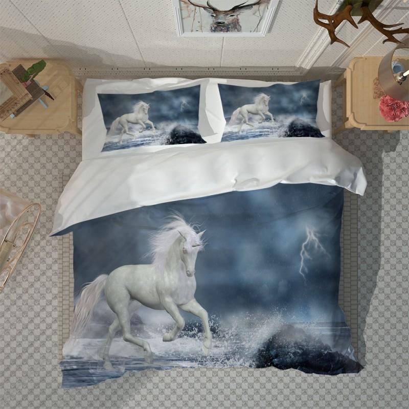 Fashion Fantasy Horse Bedding Home Textiles Single Bed Double Duvet Cover Pillow Case Sheet Boy Girl Set Sets