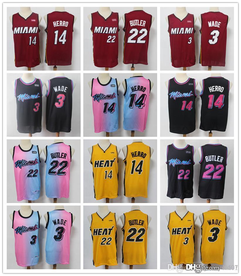 Mens MiamiHeatThrowback jersey Dwyane 3 Wade Tyler 14 Herro Jimmy 22 Butler Basketball Jerseys pink yellow black blue, Color
Mens MiamiHeatThrowback jersey Dwyane 3 Wade Tyler 14 Herro Jimmy 22 Butler Basketball Jerseys pink yellow black blue, Color